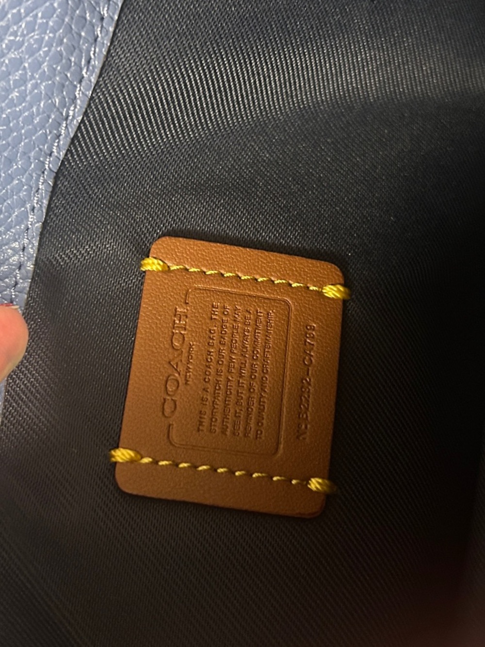 Coach Cherry Print Blue Crossbody Wallet Bag 8 inches New - Picture 11 of 12